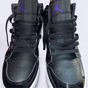 Jordan Black and Purple Sneakers Classic Design